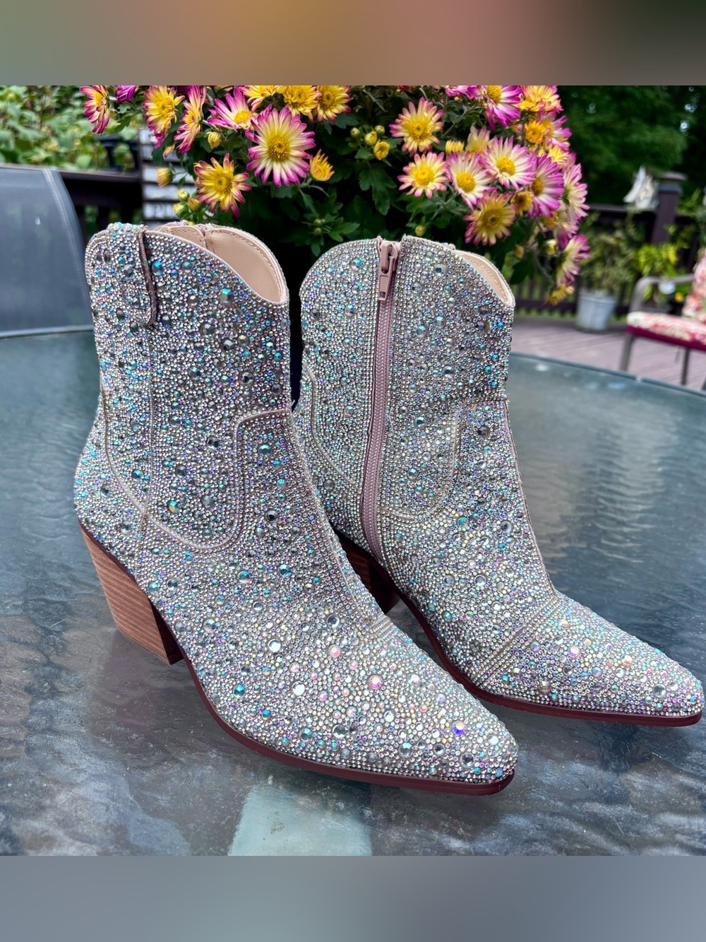 Betsey Johnson Womens SB-DIVA Boot, Rhinestone, Size 7